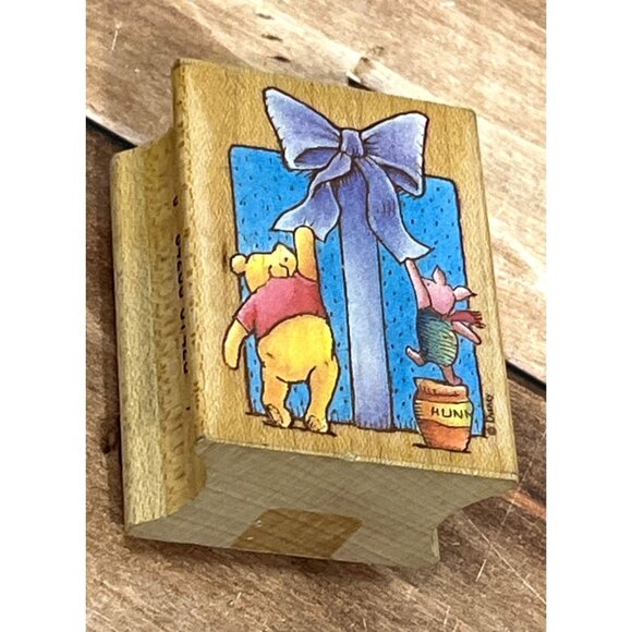 VERY HTF Disney Winnie The Pooh Rubber Stamp Gift Of Great Size 742E - Picture 1 of 6